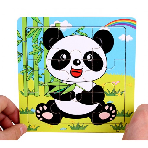 EVERY FAMILY - 24 Styles Wooden Kids Jigsaw Puzzles Toys With Animals The Panda